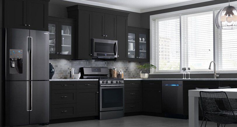 What Color Cabinets Go with Black Stainless Steel Appliances - Wholesale  Cabinet Supply